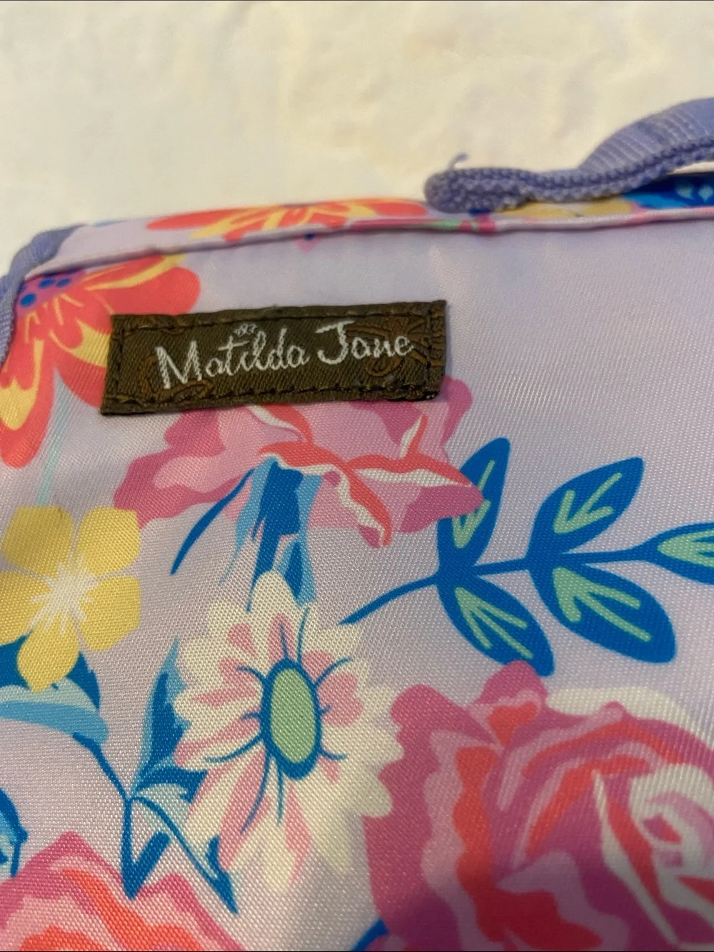 Matilda Jane Lavender Floral Baby Changing Pad with Pink & Yellow Blooms